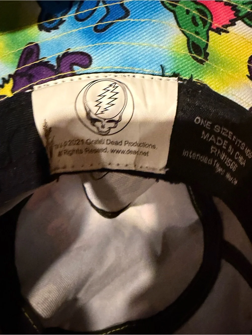 Authentic Grateful Dead Bears Bucket Hat outdoor rainbow cap OSFA